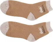 [GRABAGECAN] 1 Pair Women Men Thick Thermal Warm Socks Knit Striped Pattern Hosiery, As Show, One Size