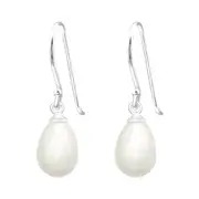 Silver and Pearl Shell Tear Earrings