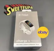 Fitbit Charge 5 Activity Tracker FB421GLWT Lunar White Soft Gold Steel Case NIB