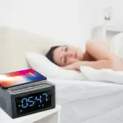 Laser Alarm Clock with Wireless Charging & Bluetooth Connectivity