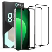 [2 Pack] ZUSLAB iPhone 15 Pro Max Screen Protector Tempered Glass Flim Case Friendly with Installation Alignment Frame for Apple (2023) - Black