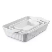 Casserole Dishes for Oven, Baking Dishes Set, Ceramic Bakeware Sets of 3, Las...