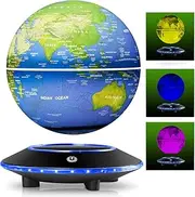 Levitating Globe, 6 Inches Magnetic Levitation Floating World Map Globe Lamp, Floating Rotating LED Globe Night Lights Room Desk Decorative Lamp (7 Colors Lights)