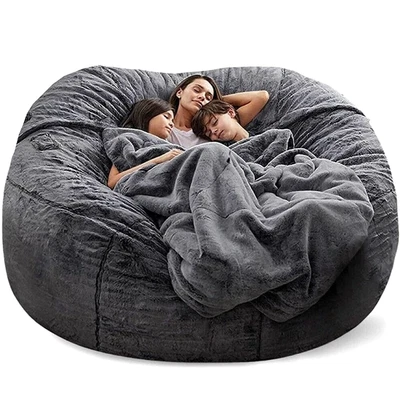 Giant, Soft Fluffy Fur Bean Bag Chair Cover for Adults (Cover ONLY, NO Filler...