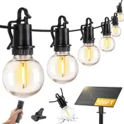 Solar Outdoor String Lights Waterproof, 100FT G40 Globe Patio Lights String L...