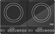 Soga Portable Induction LED Electric Double Duo Hot Plate Burners Cooktop Stove,Black