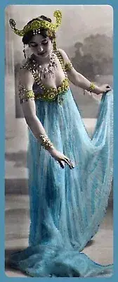 MATA HARI Exotic Dancer in Blue in 1905 - Laminated Bookmark