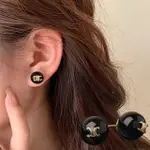 【MOONDY】瑪瑙耳環 寶石耳環 凱旋門耳環 圈圈耳環 法式耳環 耳環 耳釘 黑色耳環 歐美耳環 氣質耳環