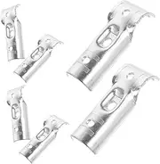 BUGUUYO 6pcs Round Pipe Joint Cable Clamps Cabinet Hinge Pole Connector Door Hooks Wire Mesh Black Hinges End Rail Clamp Garage Wall Racks Deck Railing Rails Carbon Steel Silver