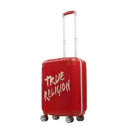 True Religion 22.5" Big Logo Red Hard-Sided Checkered Carry-On Luggage