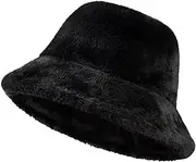Premillow Winter Fuzzy Bucket Hats for Women, Faux Fur Bucket Hat, Warm Fluffy Hat Fisherman Cap, Bucket Winter Hat for Women