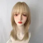 Cosplay Synthetic Wig with Neat Bangs High Density Short Bob Wigs Party