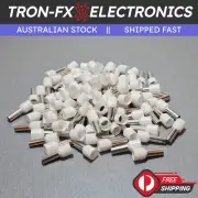 E10-12 7AWG 10mm² WHITE Insulated Ferrule Bootlace Terminal Crimp Cord Ends