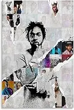Kendrick Lamar Poster Rapper Retro Music Poster Canvas Painting Wall Art Picture Home Decor Print For Bedroom Living Room Dorm Study Bar Office 12x18inch(30x45cm)