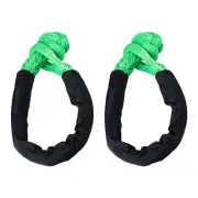 2x 1/2" X 22" SYNTHETIC SOFT SHACKLE Rope Recovery Tow Strap 38,000LBS Green