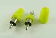 10pcs Yellow Solder Type RCA Phono Male Plug Audio Video Cable Adapter Connector