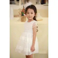 在飛比找蝦皮購物優惠-童裝商場* 兒童短袖蕾絲白洋裝女童公主裙紗裙禮服夏季白色洋裝