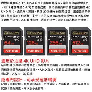 SanDisk 128GB Extreme Pro SDXC SD V30 U3 128G 記憶卡