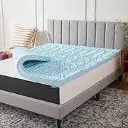 Lucid 3 Inch Mattress Topper King - Memory Foam Mattress Topper King - 5 Zone Gel Infusion - CertiPur Certified Foam