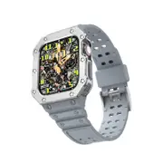 Nevenka Sport Rugged Watchbands with Bumper Case Compatible for Apple Watch-Silver Grey
