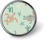 [FZMVSQH] Blue Turtle Pattern Printed Round Button Pin Badges Metal Pinback Buttons 1 Inch Pins for Hat Shirt Clothing Bags Decoration, Circular, Aluminum, Circular, Aluminum