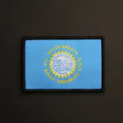 South Dakota State Flag Patch US USA Woven/Embroidered - Hook & Loop