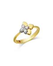 Roberto Coin 18K White & Yellow Gold Love in Verona Diamond Flower Ring