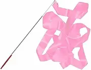 Dance Ribbons, Metal Buckle Gymnastics Streamers Anti Slip Handle Nylon 4m for Competition (Pink)