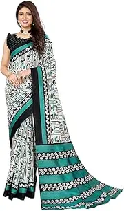 [Mithila Root] Indian Women's Art Silk Printed Sari Casual Wear Ethnic Saree With Unstitched Blouse 5.74 Yards