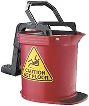 Oates Duraclean Plastic Roller Mop Bucket, 15 litre Capacity, Red
