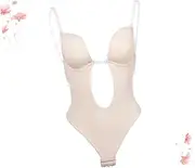 [AOKWAWALIY] Shapewear Tummy Control Garment Bra Women's Backless Slimming Bustier Invisible S Size for Elegant Look