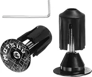 uxcell Bike Handlebar End Plugs Aluminum Bar End Caps 16-21mm Adjustment Expanding Locking with Tool for MTB Road BMX Fixed Gear Bike, Black