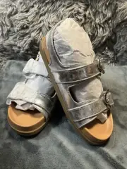 Dolce Vita Alameda Metallic Silver Slide Wedge Sandals Shoes Women's Size 11 New