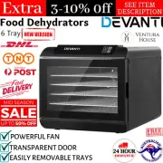 Devanti Food Dehydrators 6 Trays Fruit Dehydrator Meat Dryer Jerky Maker Machine