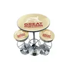 3pc A Man & His Cave Great Northern Retro Bar Stool & Table Set 70cm Yellow
