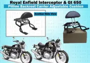 Pillion "Backrest Carrier Adjustable Cushion" Fit For Royal Enfield Interceptor