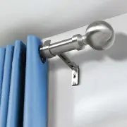 Steel Curtain Rod Window Quiet Rail Pole Pommel Set Extendable Adjustable Telesc