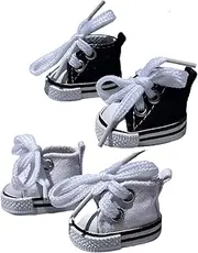 2 Pair Shoes for Labubu 17cm Suitable for La bubu Accessories(Black+White)