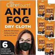 Care Touch Anti-Fog Dry Cloth - Individually Wrapped Suede Microfiber Cloth - Safe for All Lenses - 24-Hours Fog Free - Up to 700 Uses - Eyeglass Cloth for Cleaning