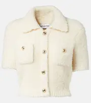 [Self-Portrait] Self-Portrait Embellished wool-blend top AU 10 white