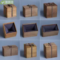 在飛比找樂天市場購物網優惠-小木盒包裝盒訂製訂做禮物盒空盒子桐木質禮品盒建盞紫砂壺收納盒