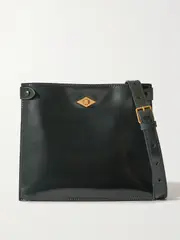 [Métier] Métier - Stowaway Glossed-leather Shoulder Bag - Green - One size One size Green