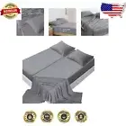 5-Piece Split King Sheet Set - Extra Soft Microfiber with 15'' Deep Pockets