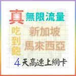 【AOTEX】4天新加坡上網卡馬來西亞上網卡真無限高速流量吃到飽(手機卡SIM卡網路卡預付卡)