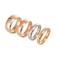 在飛比找蝦皮購物優惠-直銷簡約時尚光面鈦鋼戒指男女對戒不鏽鋼玫瑰金尾戒指環