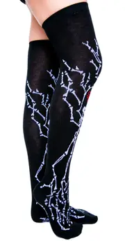 [Too Fast] Skeleton Tree Lovers Garter Socks