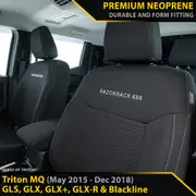 Mitsubishi Triton MQ - Cloth Seats - Dual/Extra Cab - GP9 Premium Neoprene 2x Front Seat Covers (Made to Order)