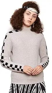 [ZHILI] Women's Knit Boxy Patterns Wool Sweater Jumper with Turtleneck