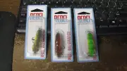 Rebel crankbait, "wee crawfish", 3 ct, 3 colors, 1/5 oz, free shipping