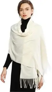 Women's Scarf Pashmina Shawls and Wraps for Evening Dress Bridesmaid Ivory